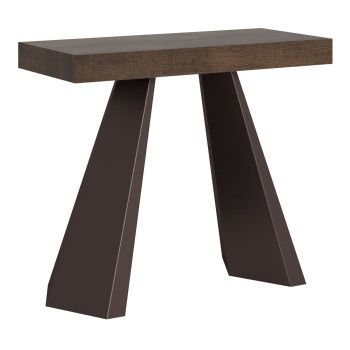 Diamante console table with bear legs - Extendable console table 90x40/196 cm Diamante Small white ash with bear frame