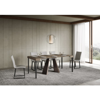 Diamante console table with bear legs - Extendable console table 90x40/196 cm Diamante Small white ash with bear frame