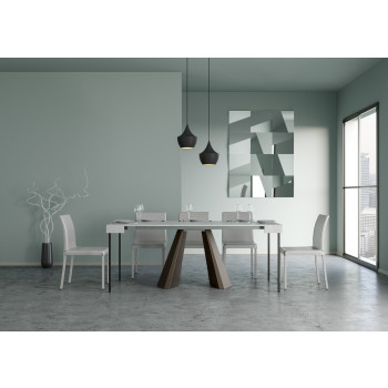 Diamante console table with bear legs - Extendable console table 90x40/196 cm Diamante Small white ash with bear frame