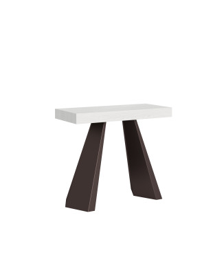 Diamante console table with bear legs - Extendable console table 90x40/196 cm Diamante Small white ash with bear frame
