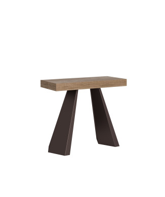 Diamante console table with bear legs - Extendable console table 90x40/196 cm Diamante Small Premium natural oak with bear frame