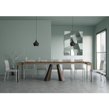 Diamante console table with bear legs - Extendable console table 90x40/300 cm Diamante white ash with bear frame