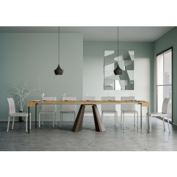 Diamante console table with bear legs - Extendable console table 90x40/300 cm Diamante white ash with bear frame