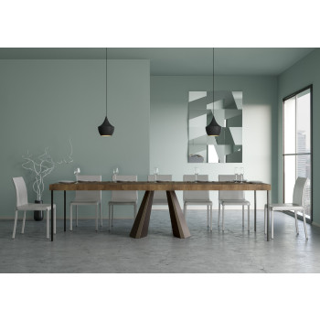 Diamante console table with bear legs - Extendable console table 90x40/300 cm Diamante Premium natural oak with bear frame