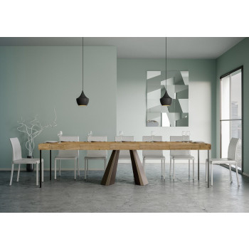 Diamante console table with bear legs - Extendable console table 90x40/300 cm Diamante Premium natural oak with bear frame