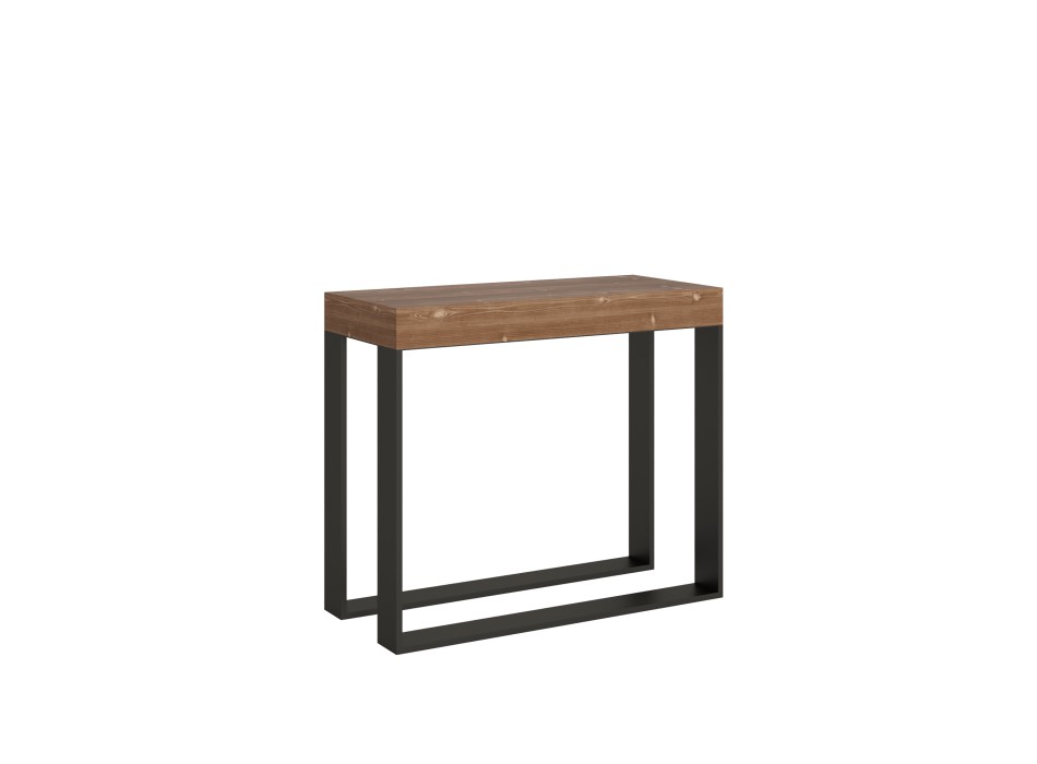 Elettra console table with anthracite frame - Extendable console table 90x40/190 cm Elettra Small stained fir with anthracite frame