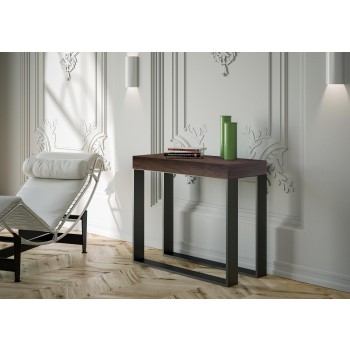 Elettra console table with anthracite frame - Extendable console table 90x40/300 cm Elettra White Ash with anthracite frame