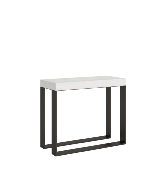 Elettra console table with anthracite frame - Extendable console table 90x40/300 cm Elettra White Ash with anthracite frame