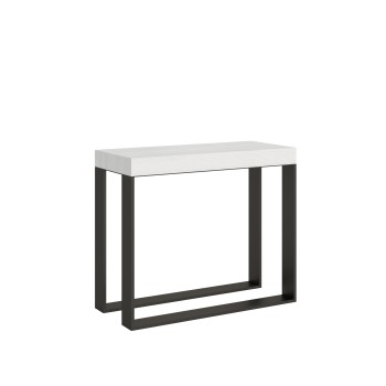 Elettra console table with anthracite frame - Extendable console table 90x40/300 cm Elettra White Ash with anthracite frame