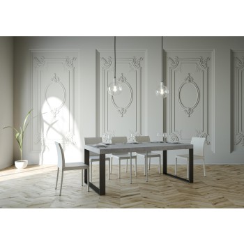 Elettra console table with anthracite frame - Extendable console table 90x40/300 cm Elettra Premium Natural Oak with anthracite frame