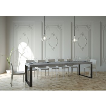 Elettra console table with anthracite frame - Extendable console table 90x40/300 cm Elettra Premium Natural Oak with anthracite frame