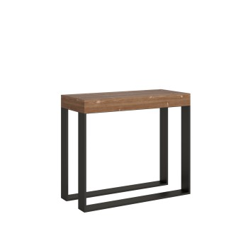 Elettra console table with anthracite frame - Extendable console table 90x40/300 cm Elettra Premium Natural Oak with anthracite frame