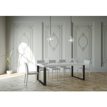 Elettra console table with anthracite frame - Extendable console table 90x40/300 cm Elettra Premium Natural Oak with anthracite frame