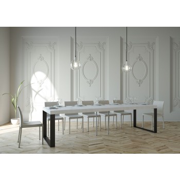 Elettra console table with anthracite frame - Extendable console table 90x40/300 cm Elettra Premium Natural Oak with anthracite frame