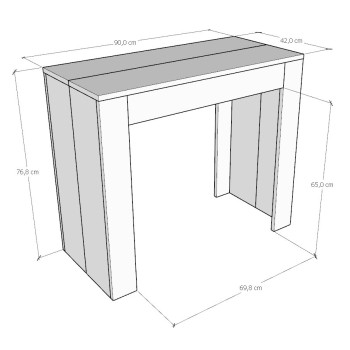 Emy Console - Extendable Console 90x42/302 cm Emy White Spatula