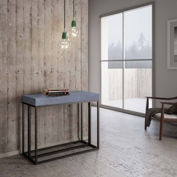 Epoca Console Table with Anthracite Frame - Extendable Console Table 90x40/196 cm Epoca Small White Ash with Anthracite Frame