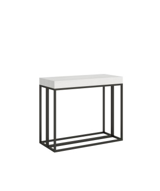 Epoca Console Table with Anthracite Frame - Extendable Console Table 90x40/196 cm Epoca Small White Ash with Anthracite Frame