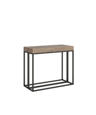 Epoca Console Table with Anthracite Frame - Extendable Console Table 90x40/196 cm Epoca Small Premium Natural Oak with Anthracite Frame