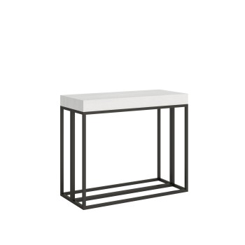 Epoca console table with anthracite frame - Extendable console table 90x40/300 cm Epoca White Ash with anthracite frame