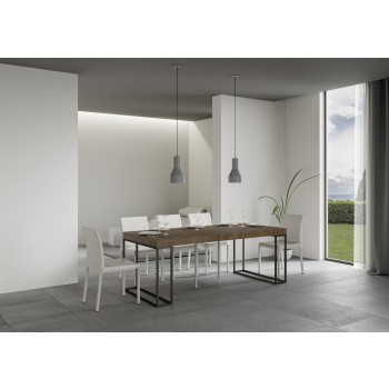 Epoca console table with anthracite frame - Extendable console table 90x40/300 cm Epoca Premium Natural Oak with anthracite frame