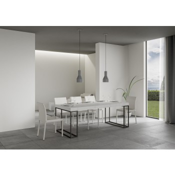 Epoca console table with anthracite frame - Extendable console table 90x40/300 cm Epoca Premium Natural Oak with anthracite frame