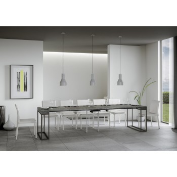 Epoca console table with anthracite frame - Extendable console table 90x40/300 cm Epoca Oak Nature frame with anthracite frame