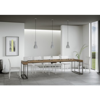 Epoca console table with anthracite frame - Extendable console table 90x40/300 cm Epoca Oak Nature frame with anthracite frame