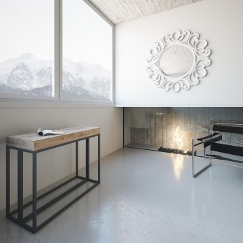 Epoca console table with anthracite frame - Extendable console table 90x40/300 cm Epoca Oak Nature frame with anthracite frame