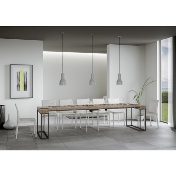 Epoca console table with anthracite frame - Extendable console table 90x40/300 cm Epoca Oak Nature frame with anthracite frame