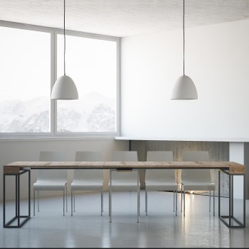 Epoca console table with anthracite frame - Extendable console table 90x40/300 cm Epoca Oak Nature frame with anthracite frame