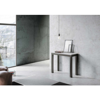 Everyday Evolution console table with anthracite legs and frame - Everyday Small Evolution extendable console table 90x40/196 cm with white ash frame and anthracite legs