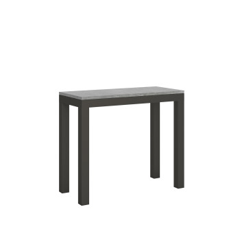 Everyday Evolution console table with anthracite legs and frame - Everyday Small Evolution extendable console table 90x40/196 cm with white ash frame and anthracite legs