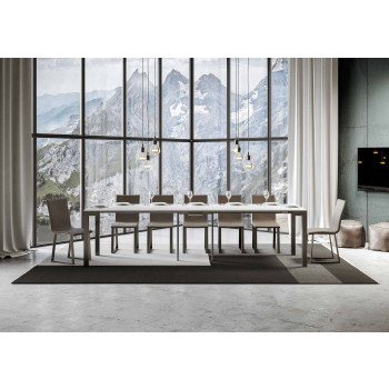 Everyday Evolution console table with anthracite legs and frame - Extendable console table 90x40/300 cm Everyday Evolution white ash with anthracite frame and legs