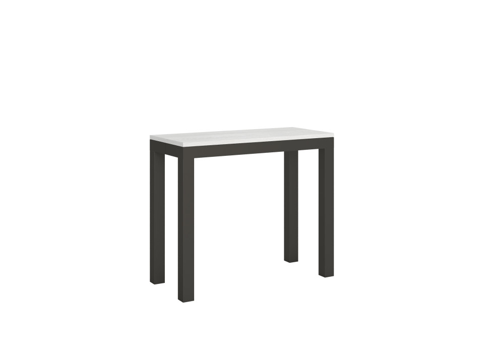 Everyday Evolution console table with anthracite legs and frame - Extendable console table 90x40/300 cm Everyday Evolution white ash with anthracite frame and legs