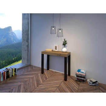 Everyday console table with anthracite legs - 90x40/300 cm Everyday extendable console table with white ash wood and anthracite legs