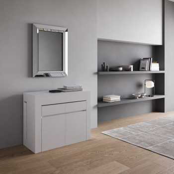 Evolve console table with lower and upper bench - Extendable console table 90x42/302 cm Evolve white ash with internal extensions with lower and upper bench