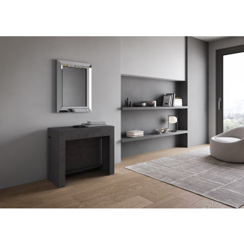 Evolve console table with lower and upper bench - Extendable console table 90x42/302 cm Evolve white ash with internal extensions with lower and upper bench