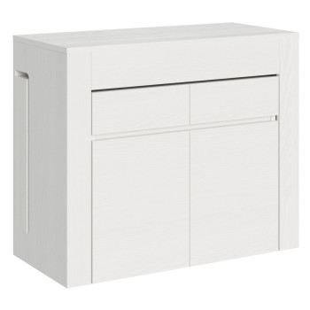 Evolve console table with lower and upper bench - Extendable console table 90x42/302 cm Evolve white ash with internal extensions with lower and upper bench