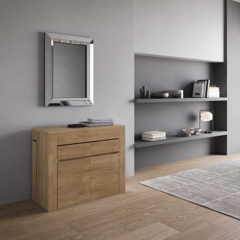 Evolve console table with lower and upper bench - Extendable console table 90x42/302 cm Evolve white ash with internal extensions with lower and upper bench