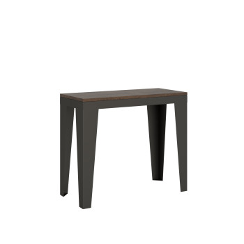 Flame Evolution console table with anthracite legs and frame - Flame Evolution extendable console table 90x40/300 cm with white ash finish and anthracite legs and frame