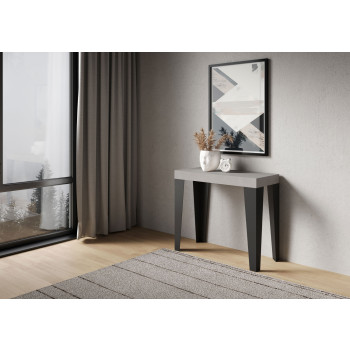 Flame console table with anthracite legs - 90x40/300 cm Flame extendable console table with white ash wood and anthracite legs