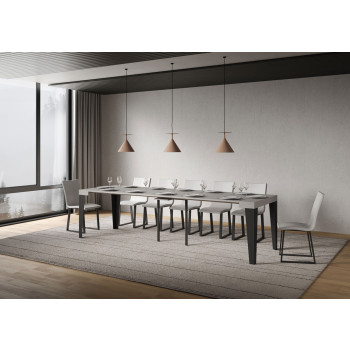 Flame console table with anthracite legs - 90x40/300 cm Flame extendable console table with white ash and anthracite legs