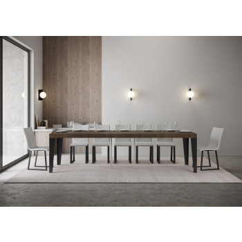 Flame console table with anthracite legs - Flame Premium extendable console table 90x40/300 cm with white ash wood and anthracite legs