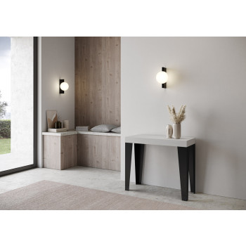 Flame console table with anthracite legs - Flame Premium extendable console table 90x40/300 cm with white ash wood and anthracite legs