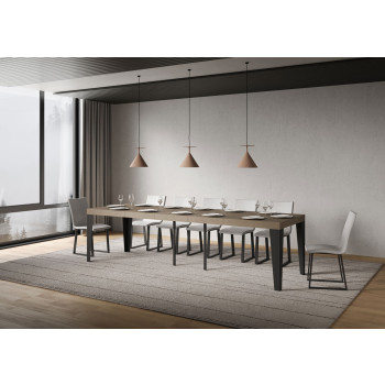 Flame console table with anthracite legs - Flame Premium extendable console table 90x40/300 cm with white ash wood and anthracite legs