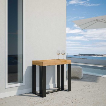 Futura console table with anthracite frame - Extendable console table 90x40/190 cm Futura Small stained fir with anthracite frame