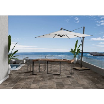 Futura console table with anthracite frame - Extendable console table 90x40/190 cm Futura Small stained fir with anthracite frame