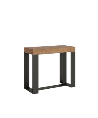 Futura console table with anthracite frame - Extendable console table 90x40/190 cm Futura Small stained fir with anthracite frame