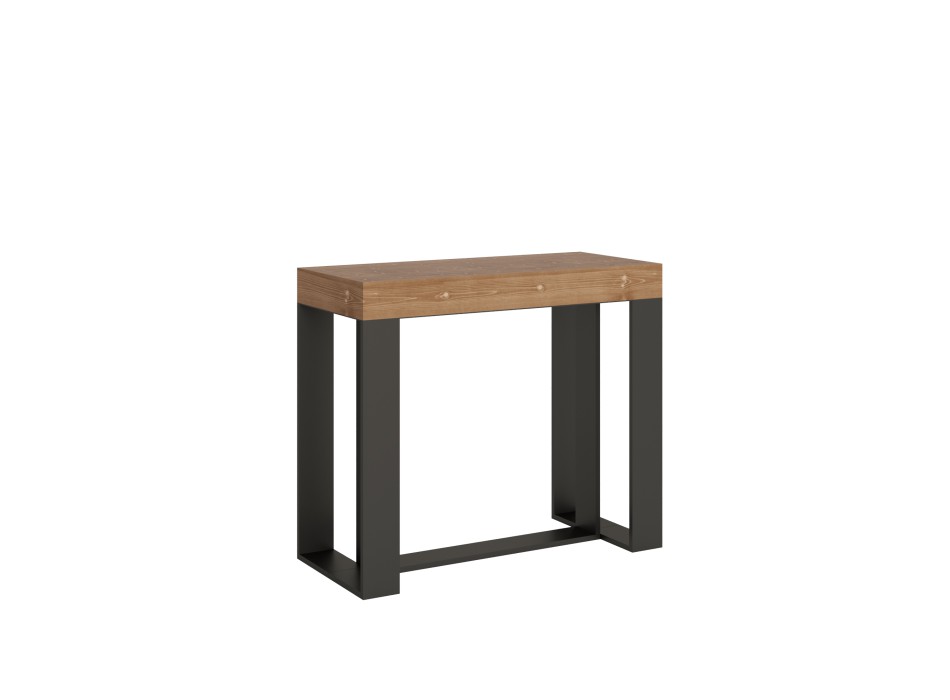 Futura console table with anthracite frame - Extendable console table 90x40/190 cm Futura Small stained fir with anthracite frame