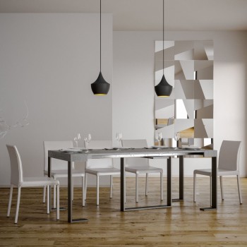 Futura console table with anthracite frame - Extendable console table 90x40/196 cm Futura Small White Ash with anthracite frame